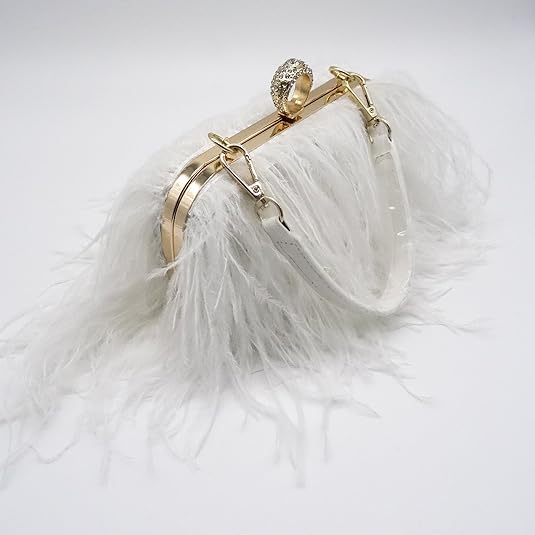 Harlow Ostrich Feather Fringe Evening Bag