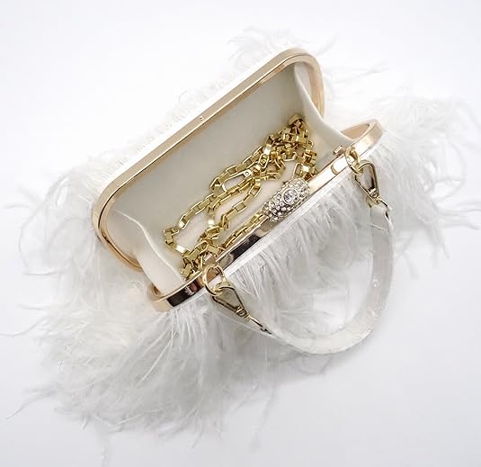 Harlow Ostrich Feather Fringe Evening Bag