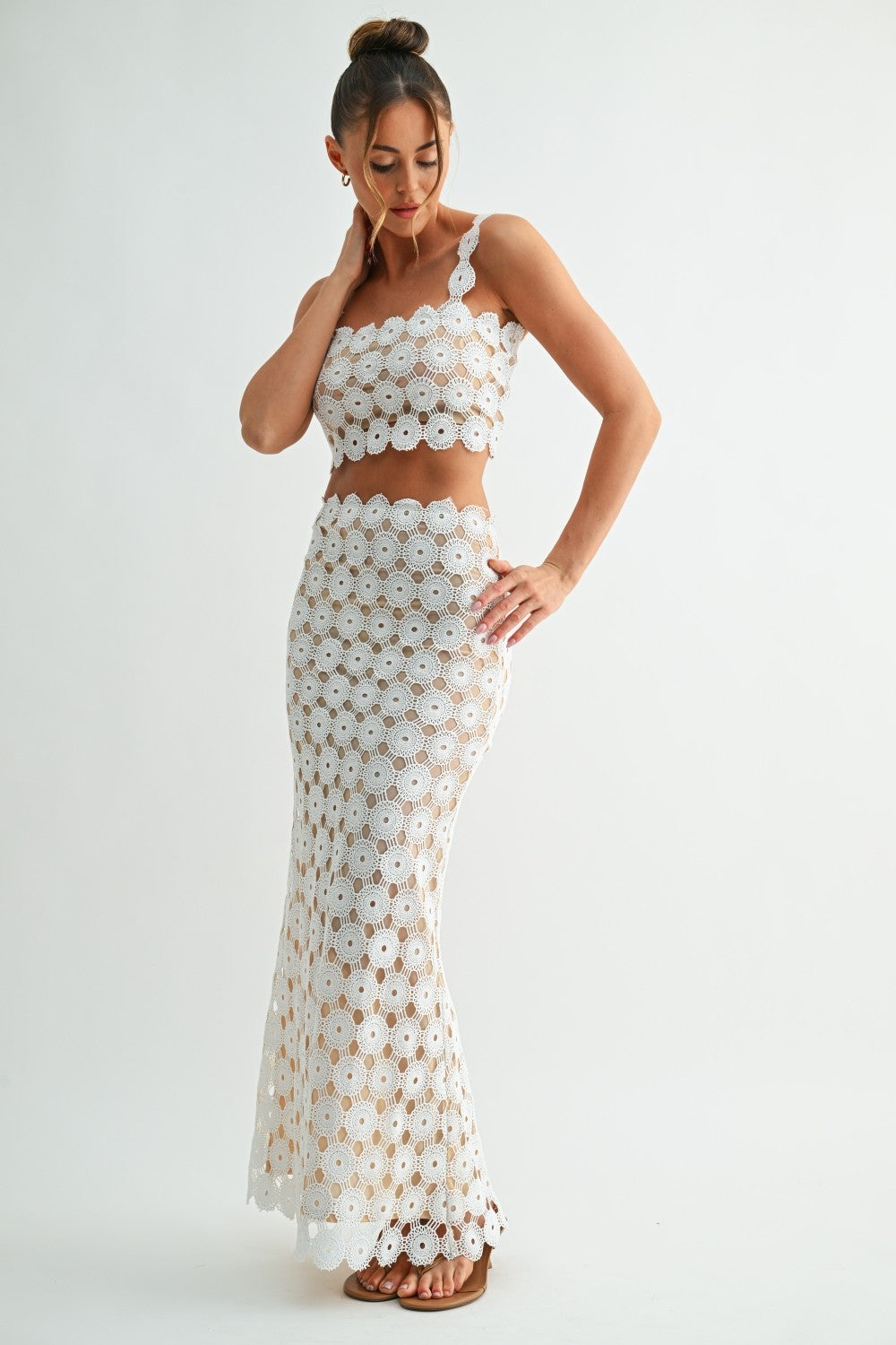 The White Villa Lace Maxi Set