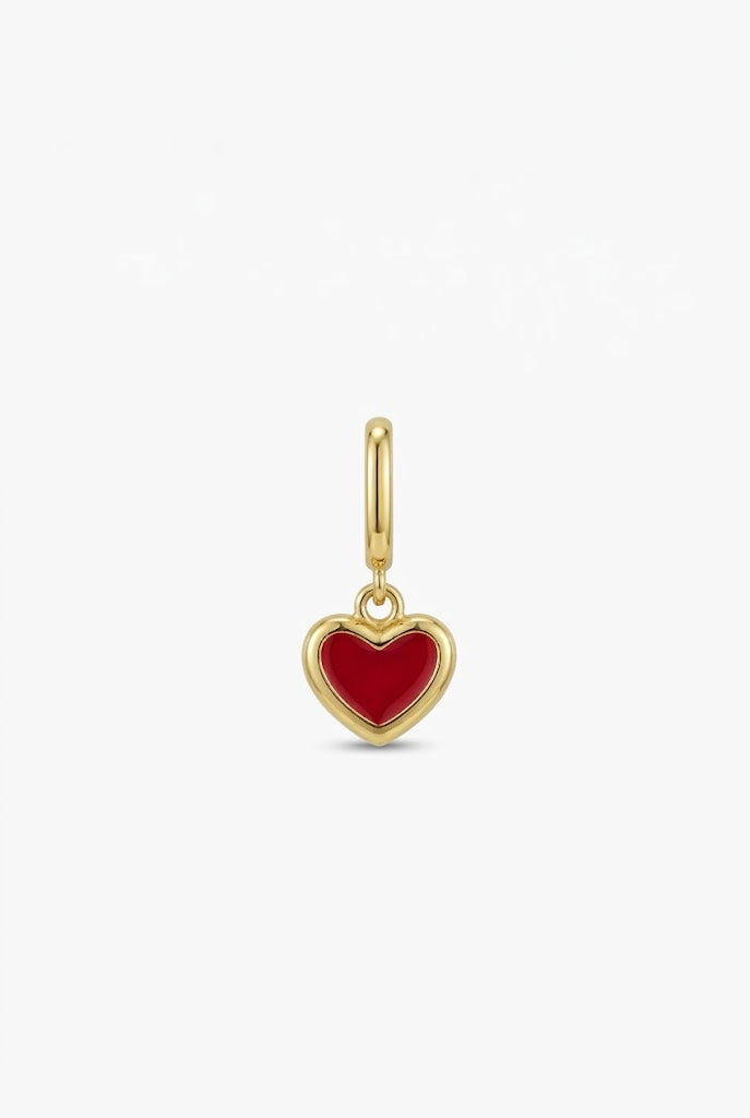 Red Hot Love Heart Charm