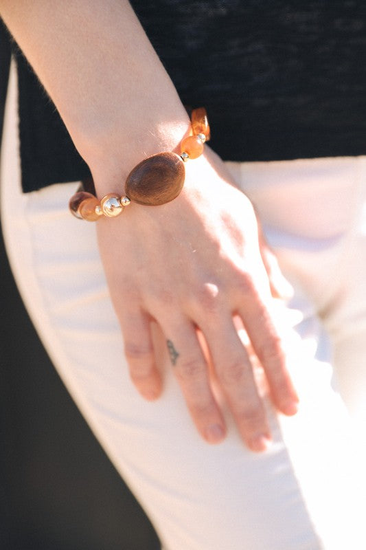 Cairns Wooded Stone Bracelet