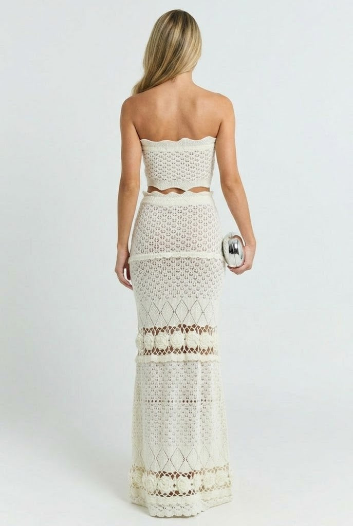 Villa Vacation Crochet Maxi Set