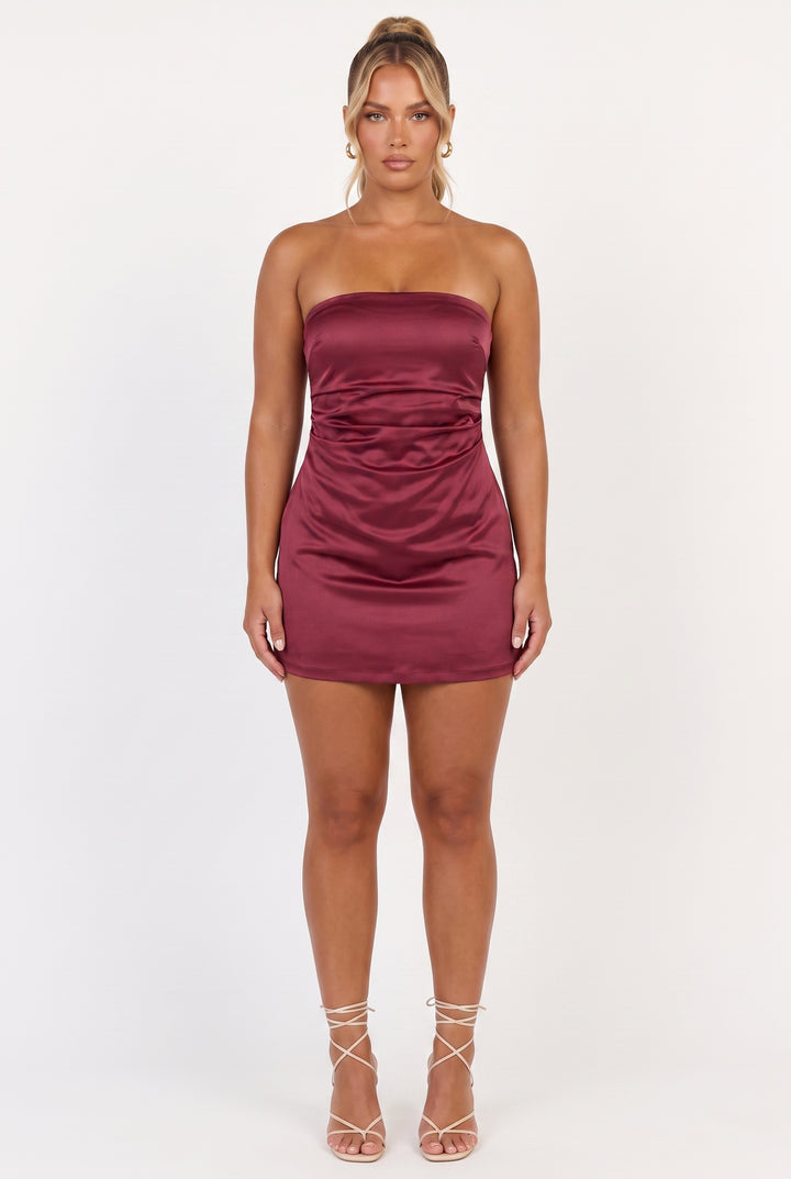 After the Theater Satin Mini Dress