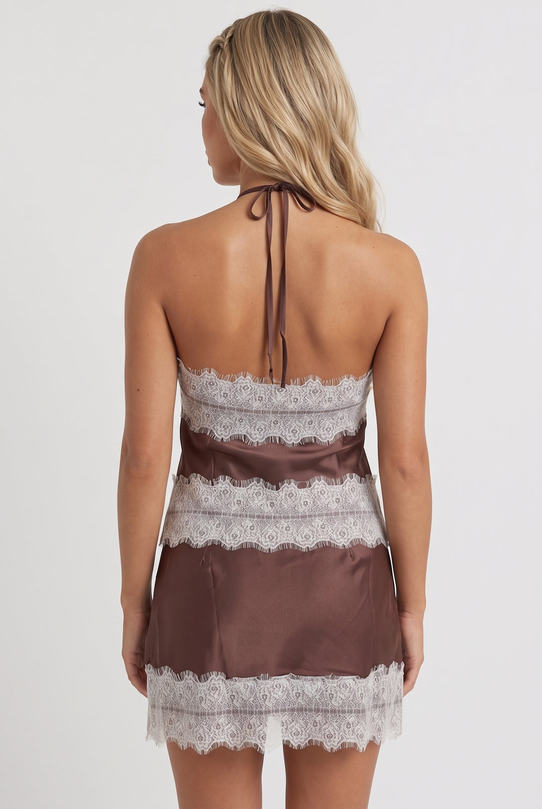 Bonbon Satin Lace Mini Skirt