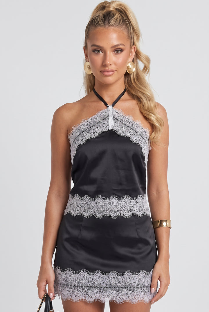 Bonbon Satin Lace Halter Top