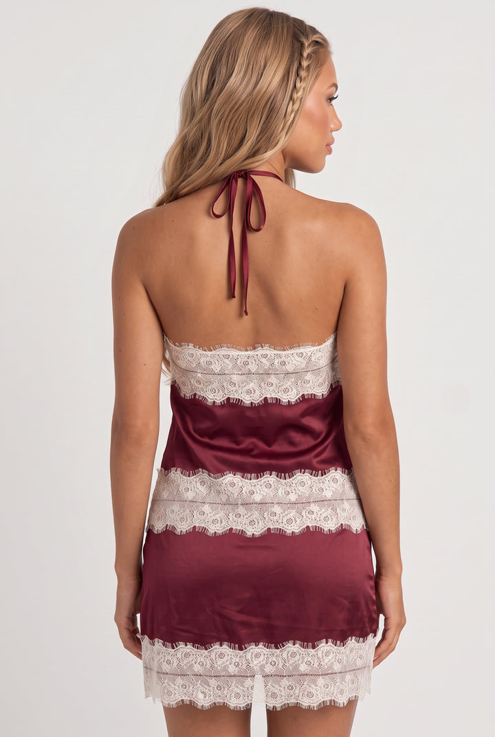 Bonbon Satin Lace Mini Skirt