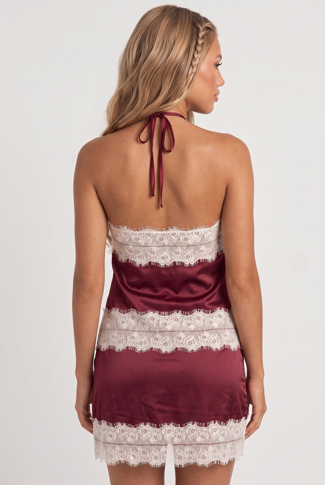 Bonbon Satin Lace Halter Top