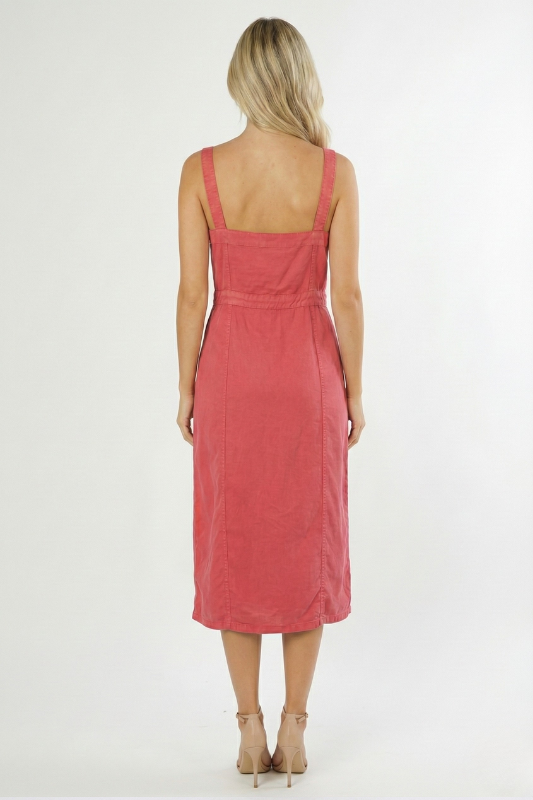 Amelie Linen Button Midi Dress