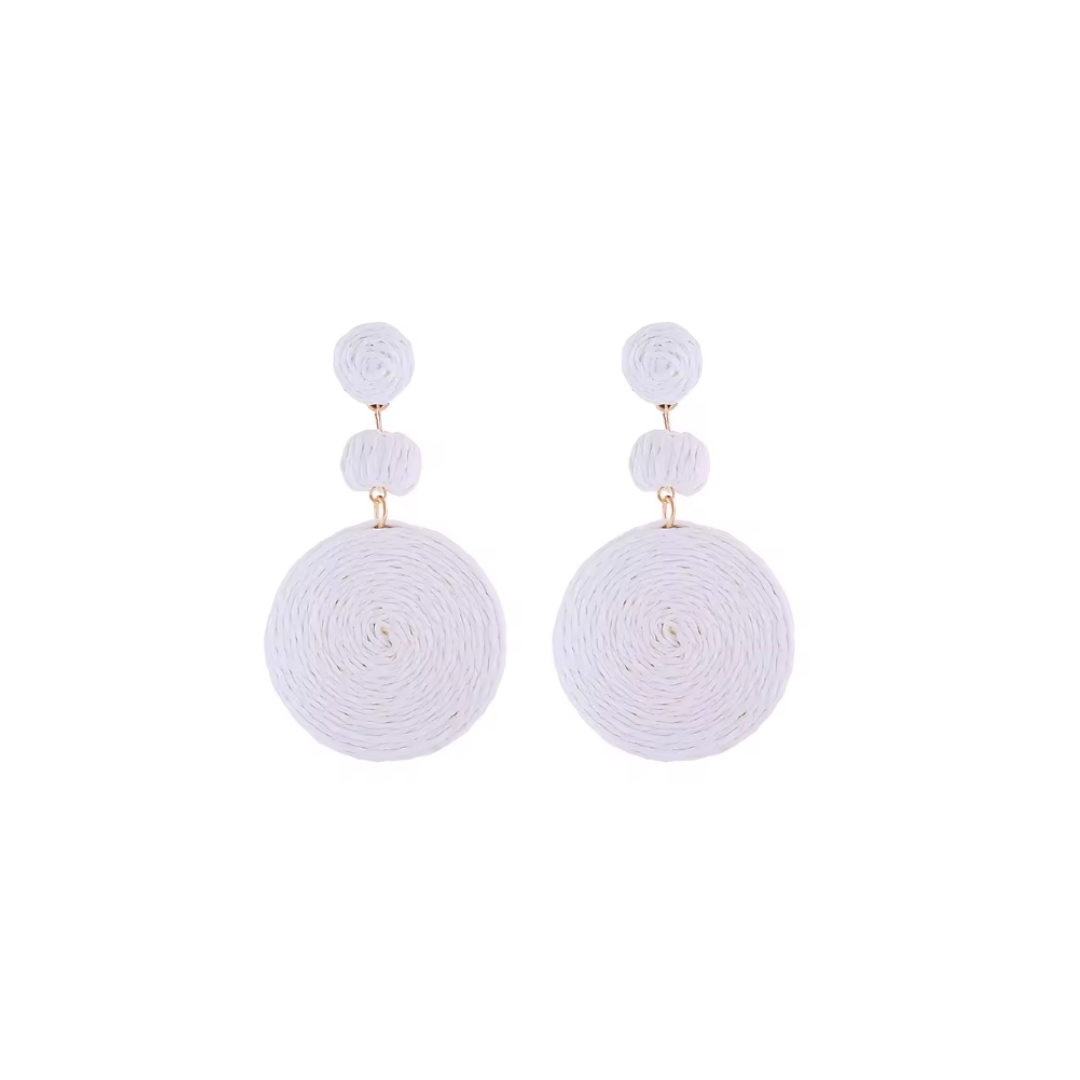 Round Rattan Drop Earrings