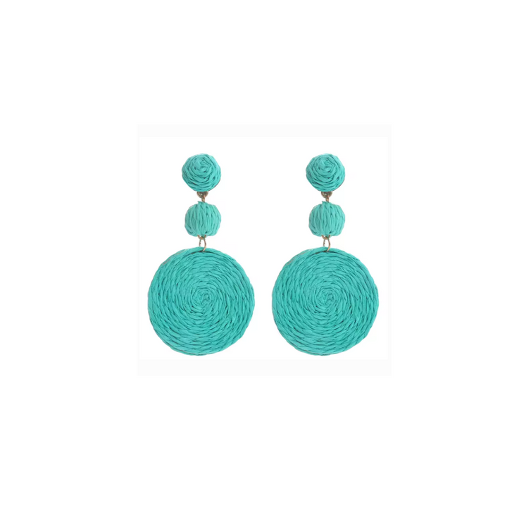 Round Rattan Drop Earrings