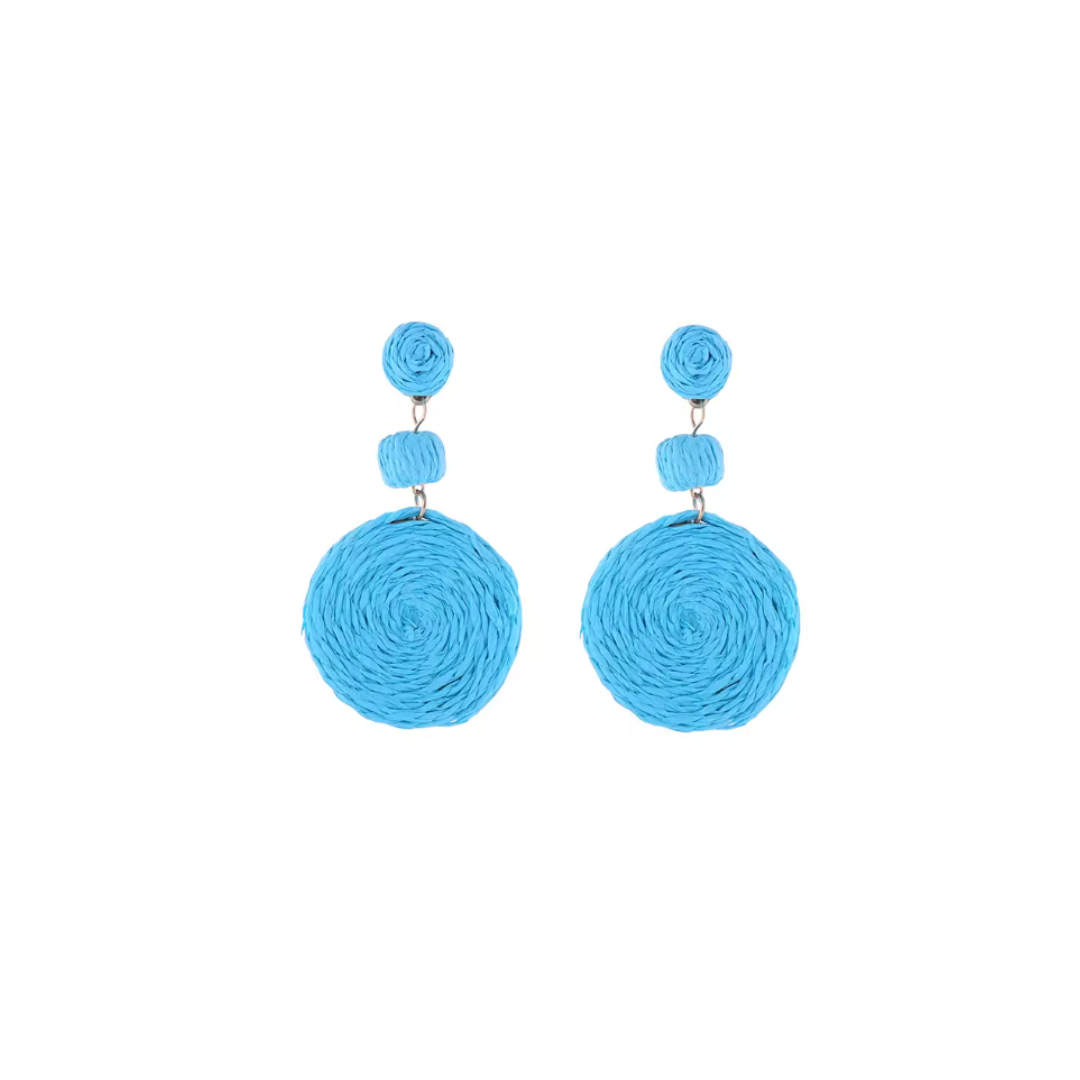 Round Rattan Drop Earrings