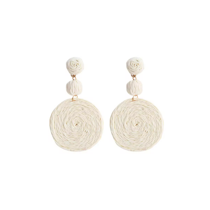 Round Rattan Drop Earrings