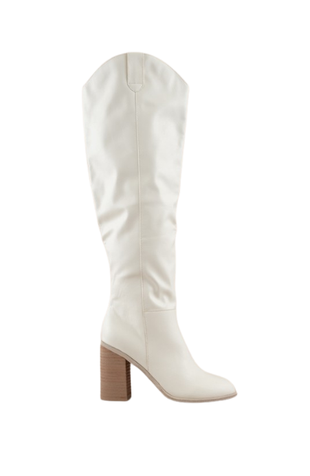 Saint Slouch White Knee-High Boots