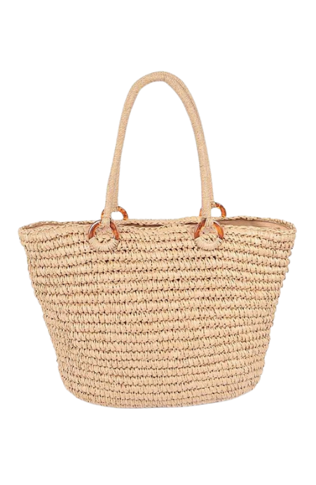 Sandy Shores Straw Summer Tote Bag