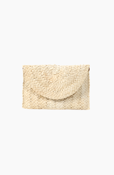 Vacay Vibes Fold Over Straw Clutch