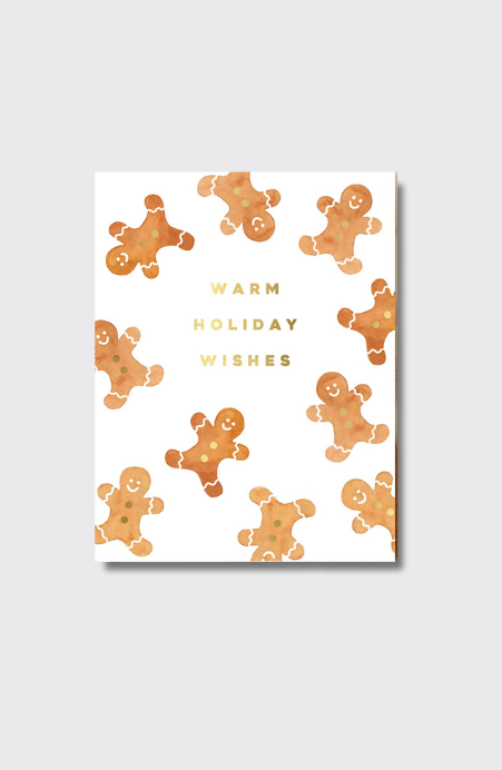 Gingerbread Warm Holiday Wishes Greeting Card
