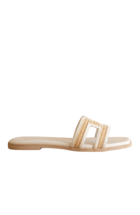 PREORDER - Ena Raffia H Flat Sandals