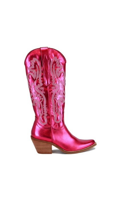 Hot Pink Metallic Western Cowboy Boots - Final Sale