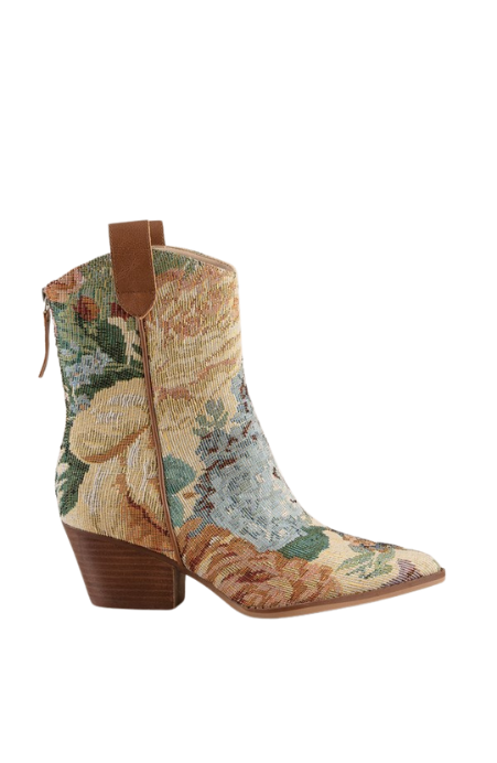 Garden Stroll Brocade Western Bootie