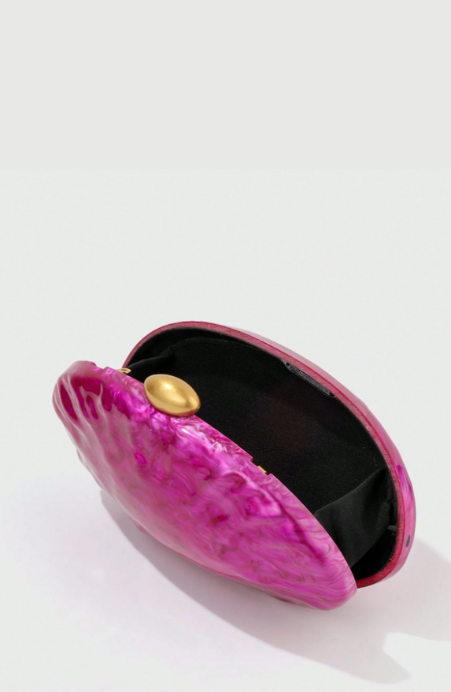 Veloria Marbled Oval Clutch