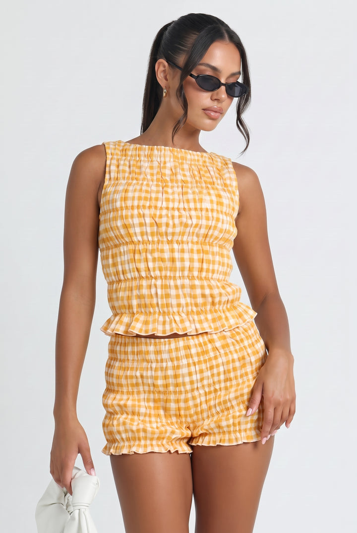 Creamsicle Gingham Shorts