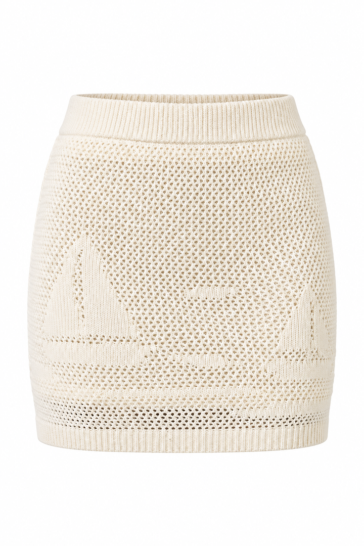 Docked & Unbothered Crochet Mini Skirt