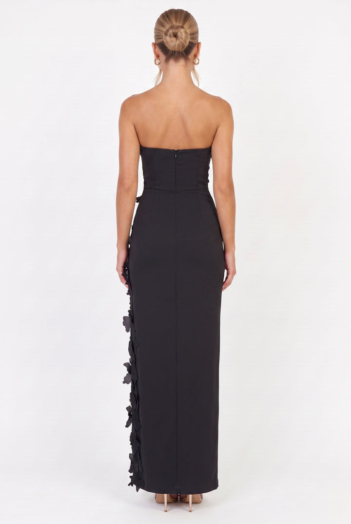 Éloise Floral Appliqué Column Maxi Dress