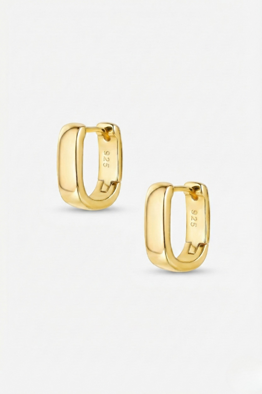 Mira U-Shaped Huggie Hoops