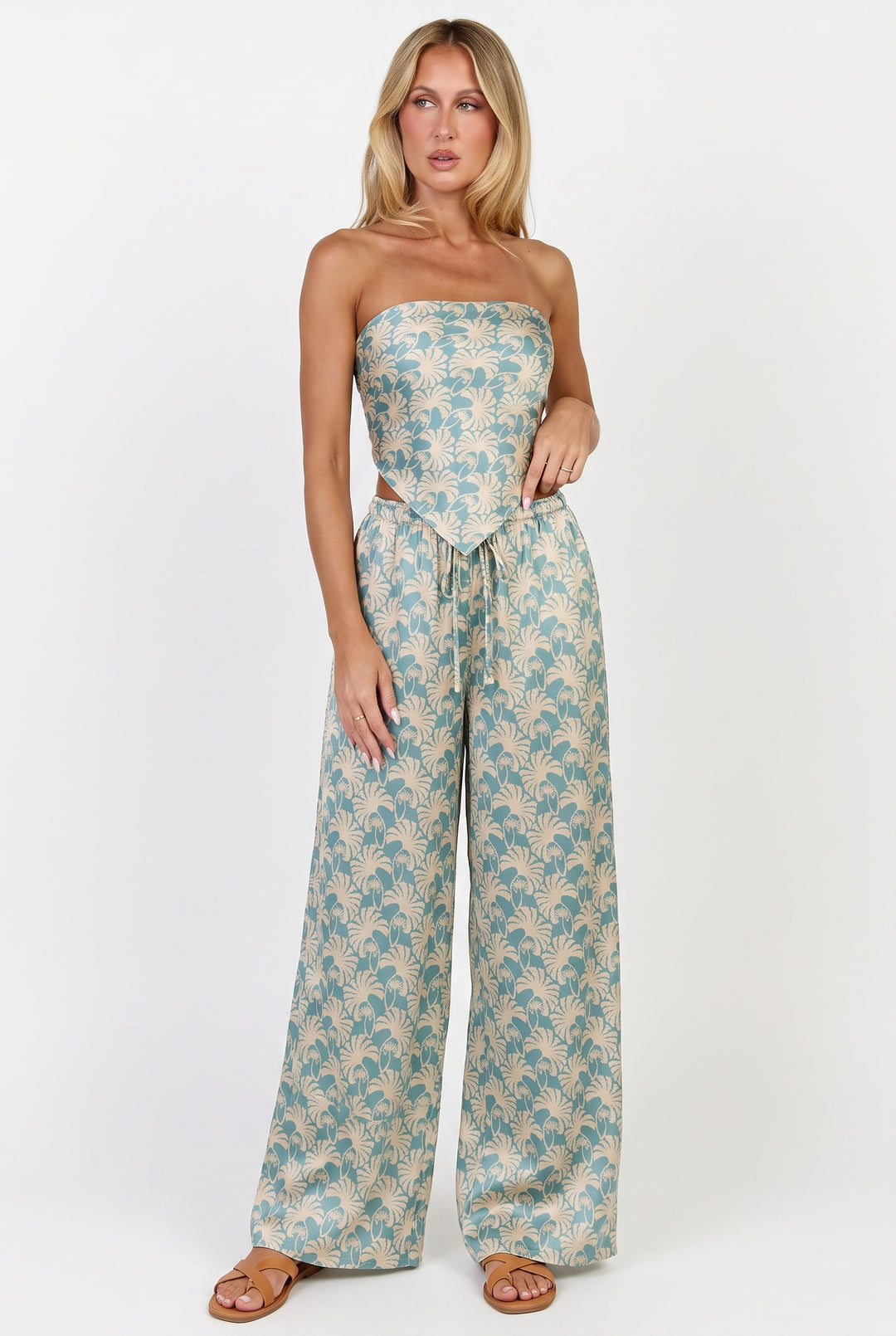 Faded Palms Scarf Top