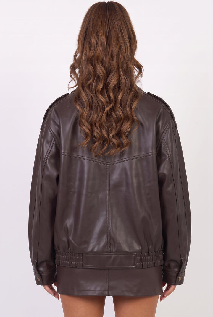 Frankie Oversized Faux Leather Jacket
