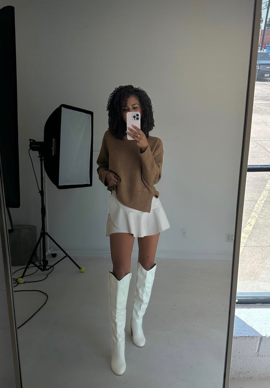 Saint Slouch White Knee-High Boots