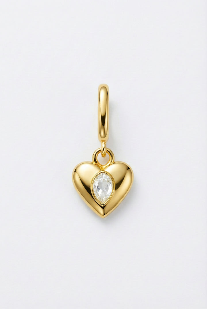 Teardrop Crystal Heart Charm
