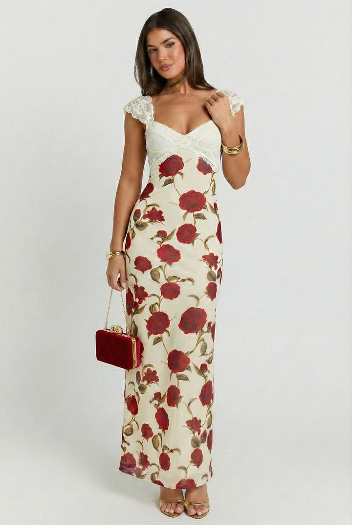 Rose To The Occasion Lace Maxi Dress