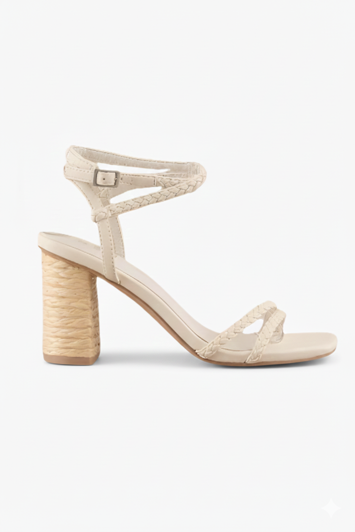 Zoella Braided Straw Block Heeled Sandal