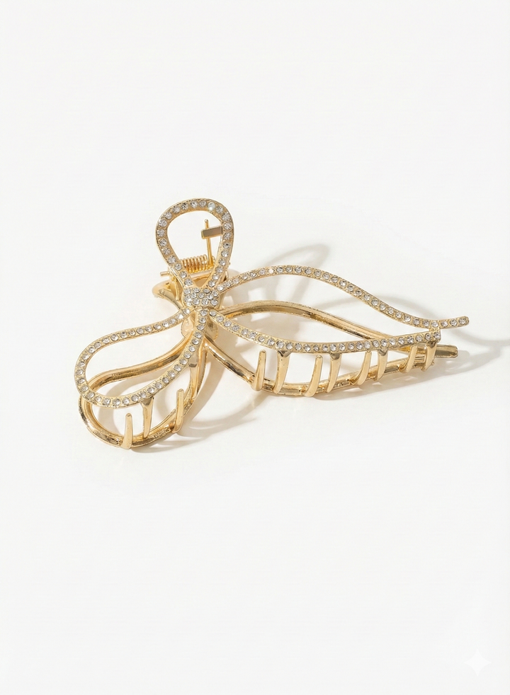 Rhinestone Bow Hair Claw