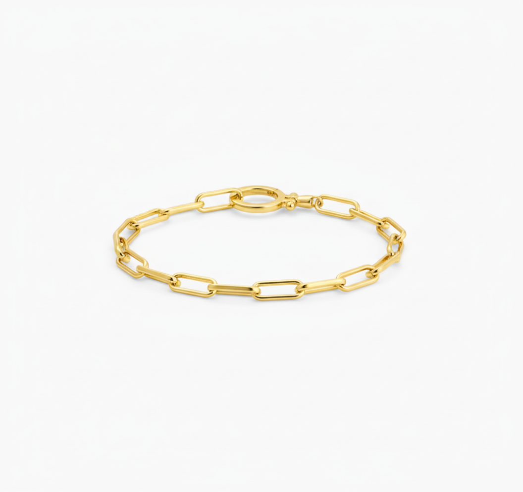 24/7 Paperclip Chain Charm Bracelet