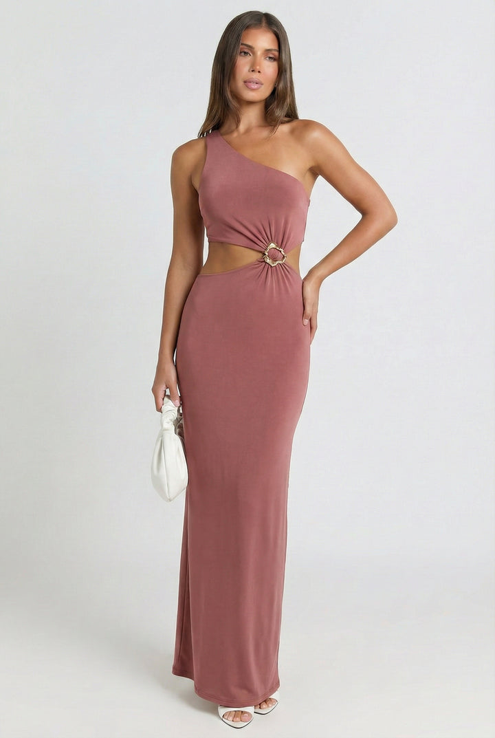 Amalfi Sunset One Shoulder Maxi Dress