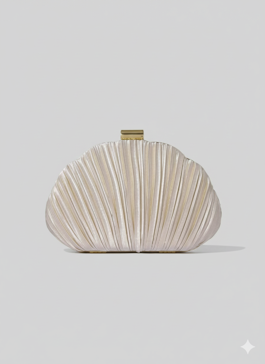 Mermaid Off Duty Satin Shell Clutch