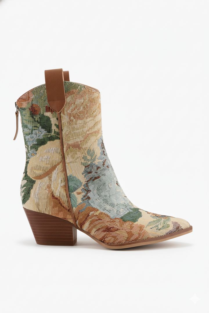 Garden Stroll Brocade Western Bootie / 7.5