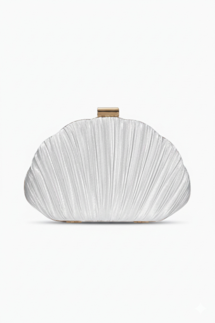 Mermaid Off Duty Satin Shell Clutch