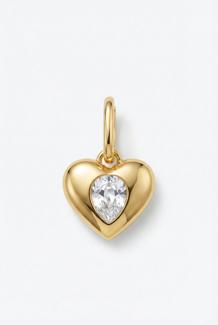 Teardrop Crystal Heart Charm