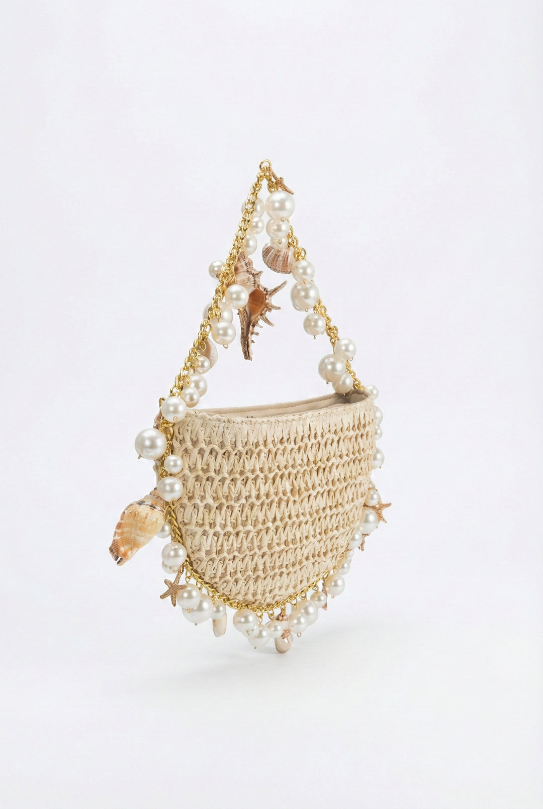 Isla Natural Shells Straw Top Handle Bag