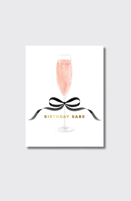 Rosé Birthday Babe Greeting Card