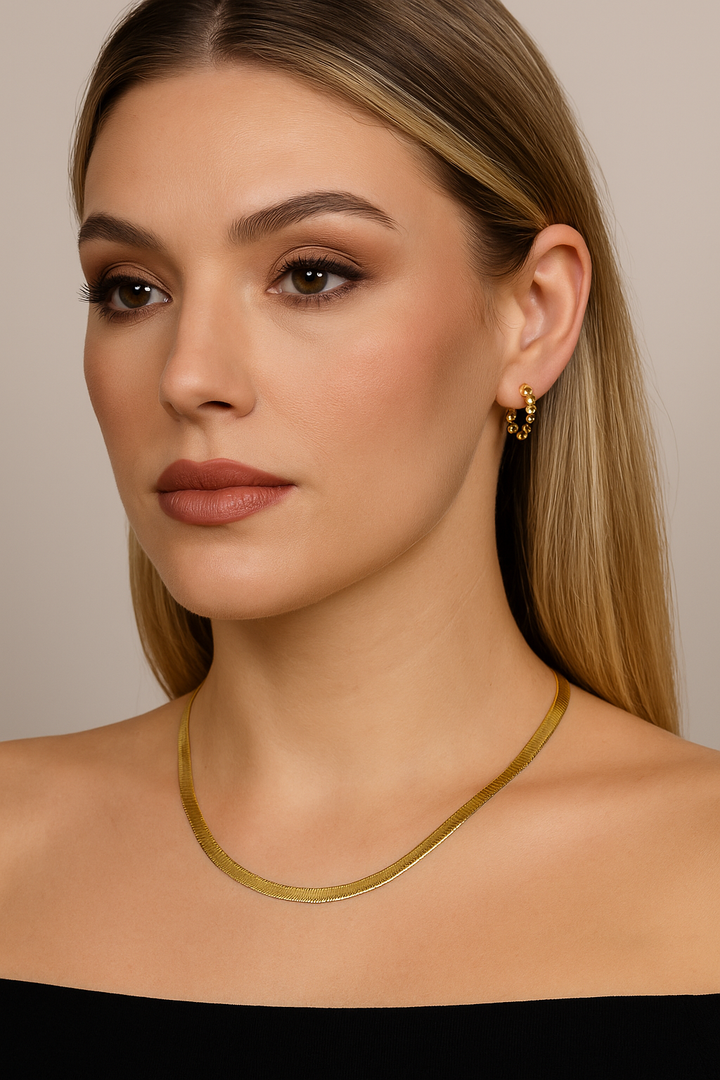 Wide Herringbone Chain Necklace