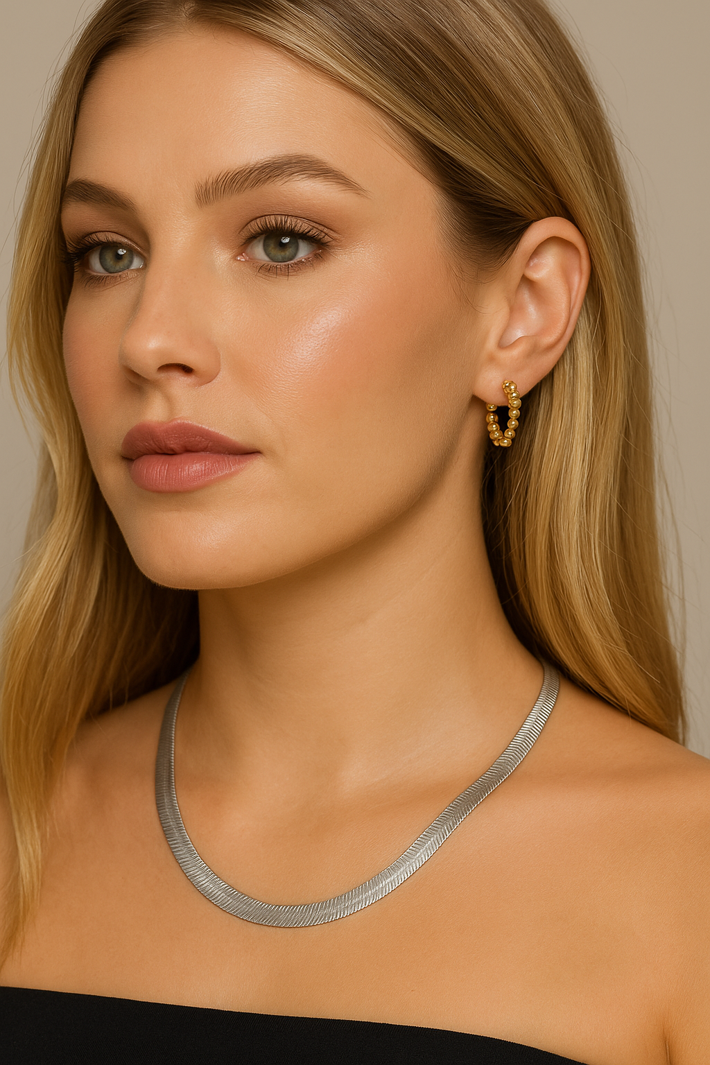 Wide Herringbone Chain Necklace