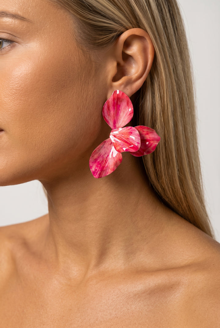 Miami Vice Glossy Petal Earrings