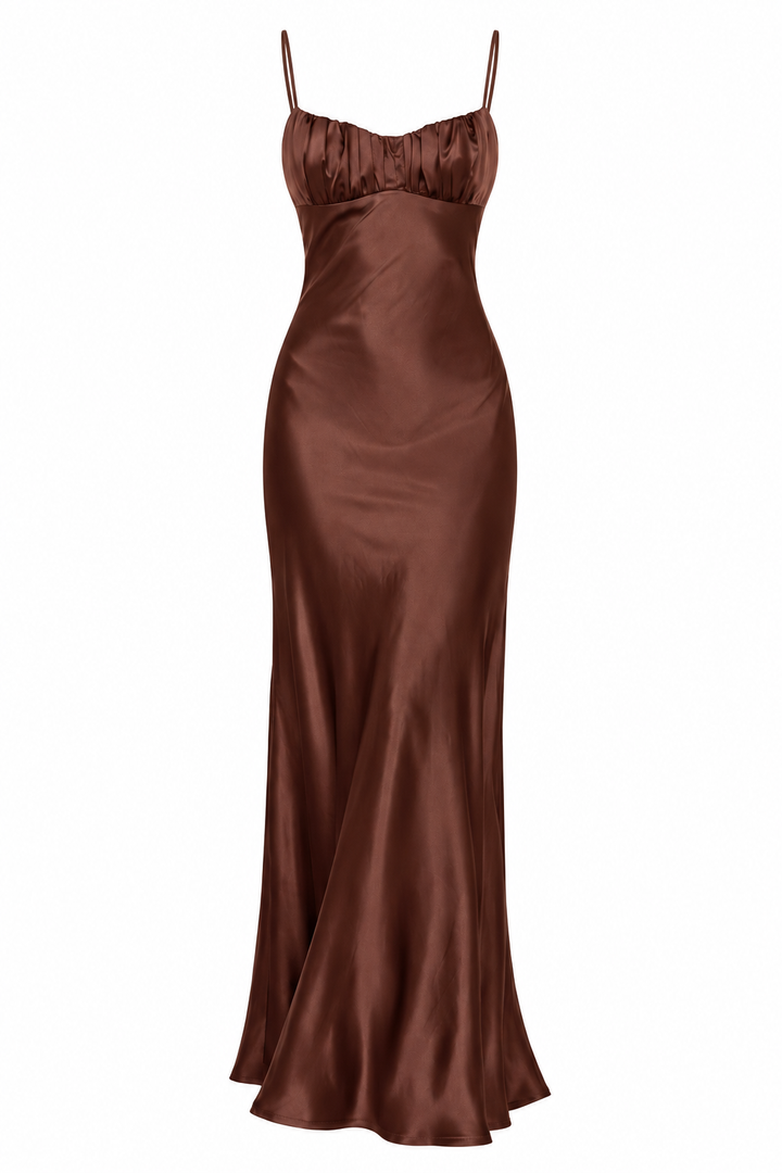 Nerida Twist Back Satin Maxi Dress