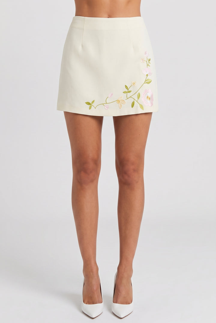 On the Lawn Embroidered Mini Skirt