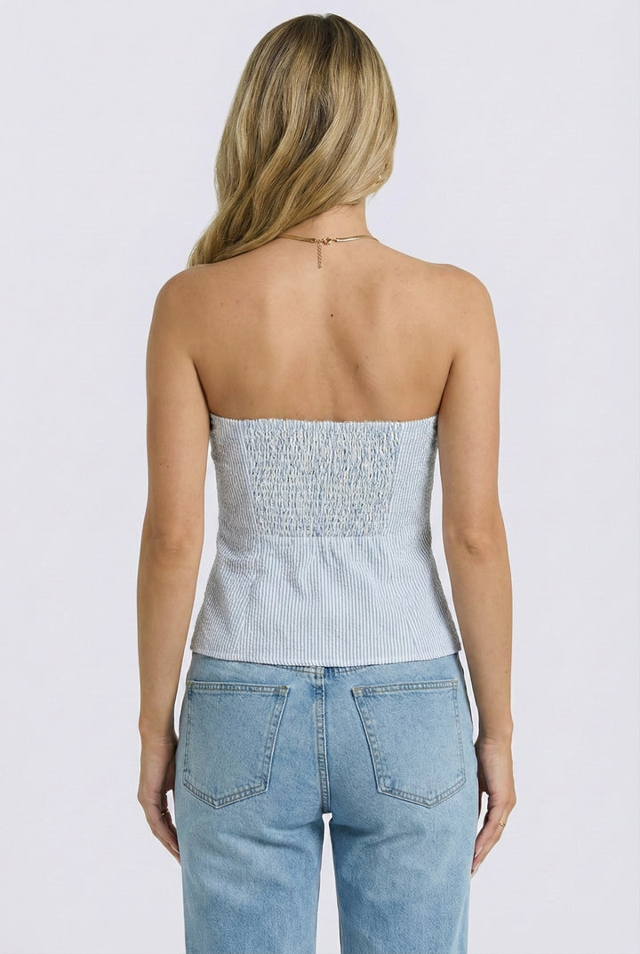 Folded Stripe Corset Top