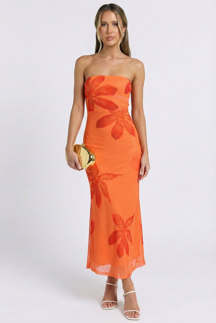 Papaya Punch Midi Dress